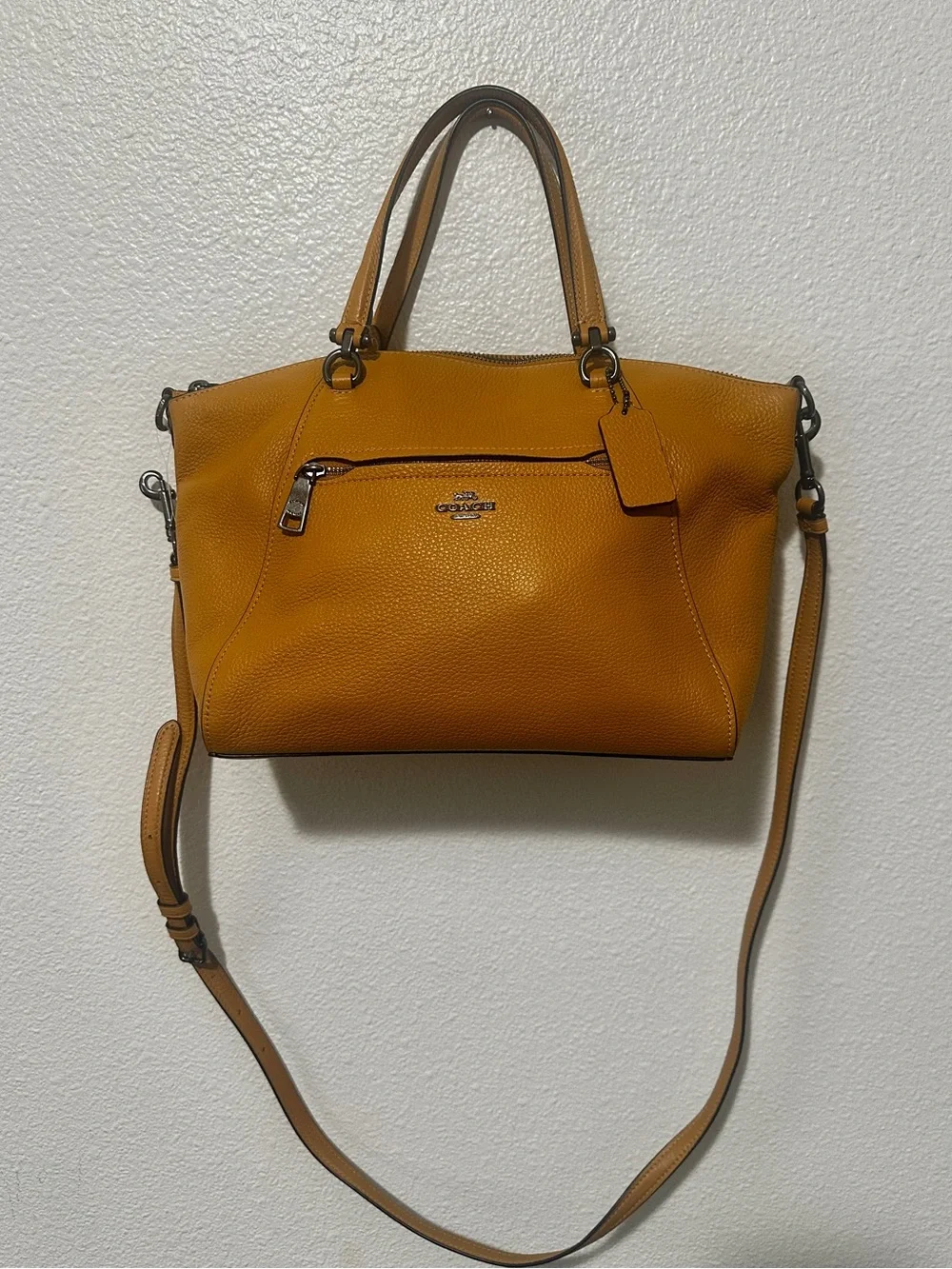 NWT Coach Mustard Yellow Leather Prairie Satchel